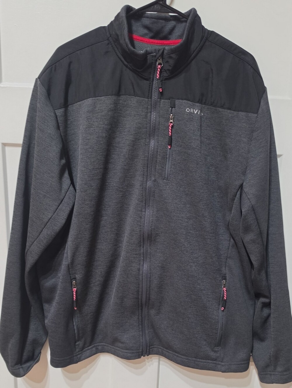 Orvis Classic Collection Grey Heather Fleece Zip Up Jacket XL